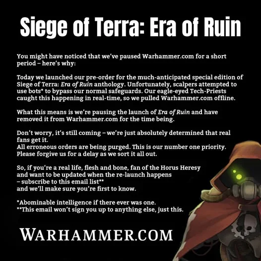 Games Workshop's statement. Image credit: Games Workshop / Facebook.
